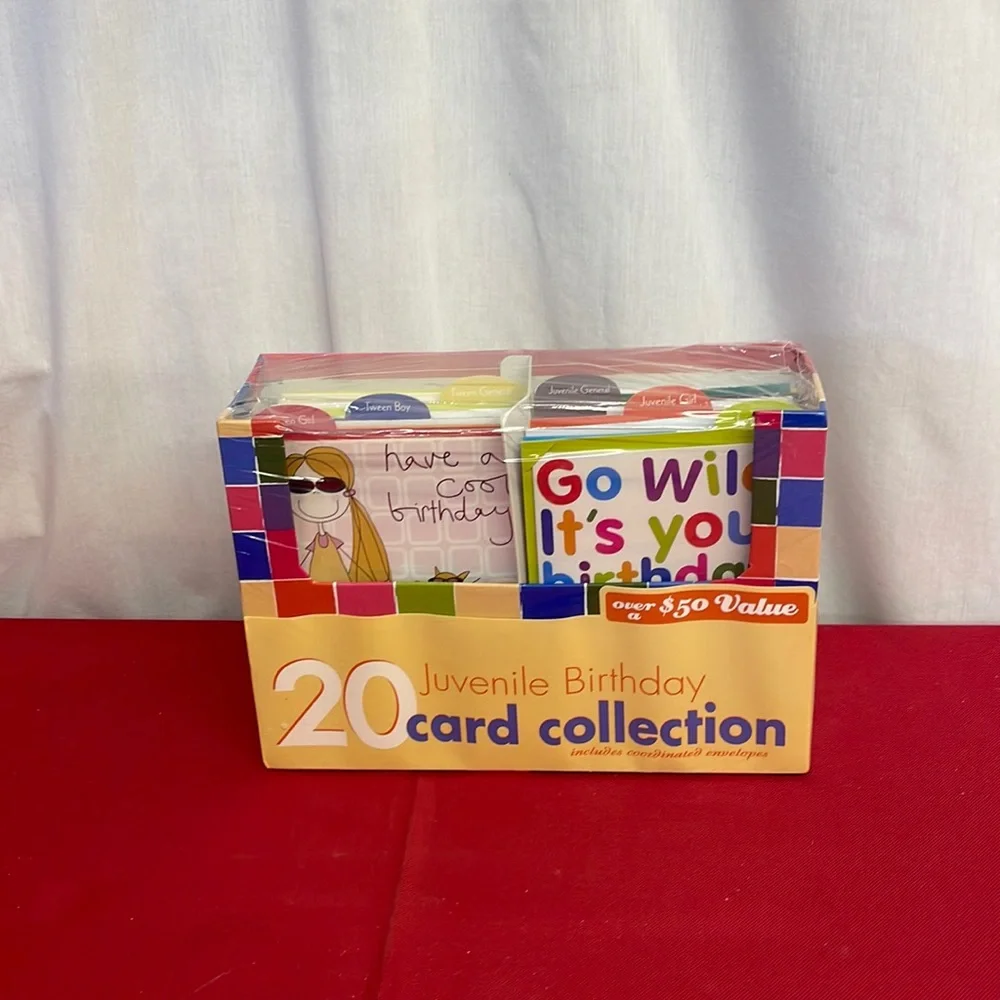 20 Juvenile Birthday Card Collection with envelopes